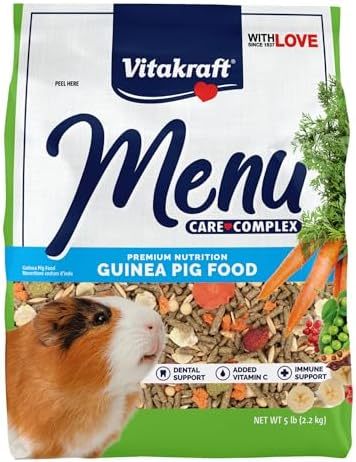 Vitakraft Menu Premium Guinea Pig Food - Alfalfa Pellets Blend - Vitamin and Mineral Fortified