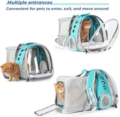 Lollimeow Expandable Cat Backpack Carrier for Large Cats & Small Dogs - Airline Approved Pet Bubble Backpack with Dual-Side Expansion, Perfect for Travel, Hiking & Outdoor Adventures, Up to 16lbs
