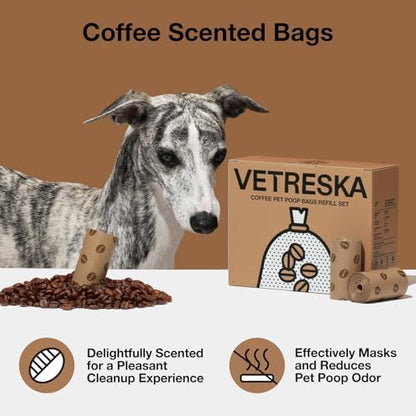 VETRESKA Dog Poop Bags, Coffee Scented Waste Bags, 300 Count