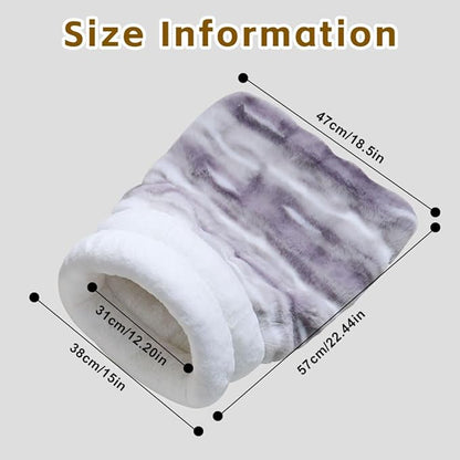 Cat Sleeping Bag, Puppy Sleeping Bag, Warm Pet Sleep Sack, Plush Pet Bed Mat, Washable Hideout Cave for Cat and Small Dog