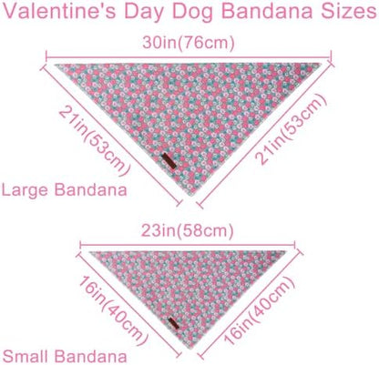 Summer Dog Bandana, UP URARA PUP Chamomile Triangle Bid Scarf for Medium Large Dogs, Cotton Kerchief for Girl Boy Puppies, Cute Spring FloralBandana,S
