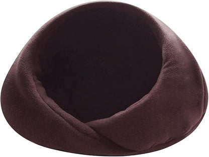 Pet Bed, Small Pet Animals Bed，Warm Cave Nest，Cozy Pet Bed，Kennel Teddy Small Winter Thickened Warm pet cat Litter Closed Four Seasons General cat Villa。 (Color : Brown, Size : Small)