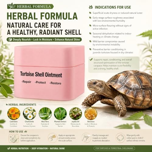 Tortoise Shell Conditioner Balm – Turtle Shell Moisturizer for Dry Shell Care & Treatment, Reptile Shell Balm 50 g