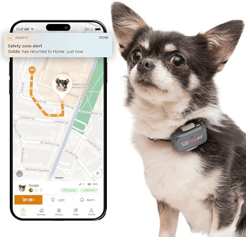 Pawfit Lite 4G GPS Dog Tracker, Live Tracking, Ultra-Light, Charcoal Grey
