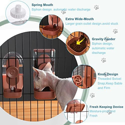 Rabbit Feeder, Bunny Water Bottle Dispenser, Pet Ferret Cage Food Bowl