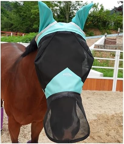 Horse Fly Mask for Horses with Ears and Nose Cover