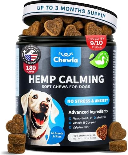 Hemp Calming Chews for Dogs Anxiety Relief & Calming Treats with Melatonin