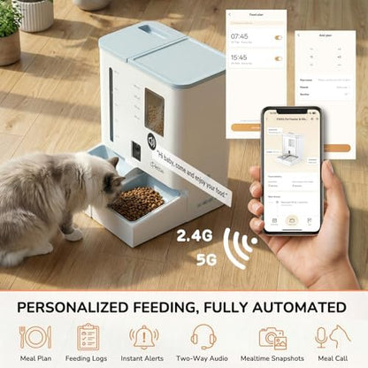 iPettie Camera Automatic Cat Feeder and Water Dispenser, 5G/2.4GHz WiFi