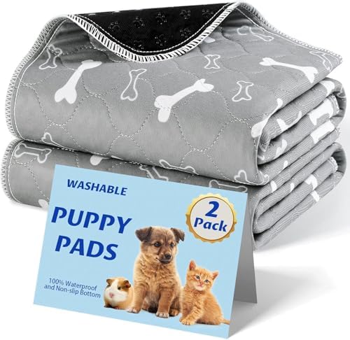 Washable Pee Pads for Dogs, 2 Pack Reusable Puppy Pads, 24"x36"