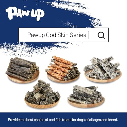 PAWUP Dog Treat Chicken Wrapped Cod Skins, Fish Chews, 12-15 Count