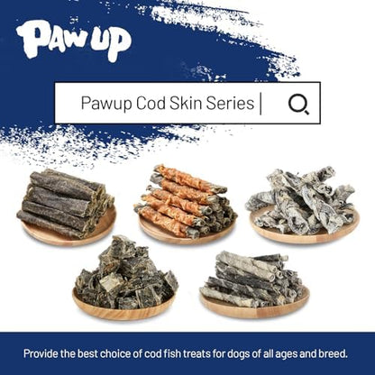 PAWUP Dog Treat Chicken Wrapped Cod Skins, Fish Chews, 12-15 Count