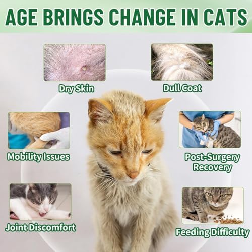 VICSOM Liquid Collagen for Cats, Cat Joint Supplement Drops, Joint & Coat