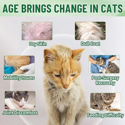 VICSOM Liquid Collagen for Cats, Cat Joint Supplement Drops, Joint & Coat