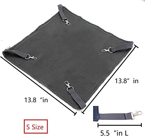 2 Sides Cat Kitty Hammock Hanging Bed - Waterproof Hammock Fleece Warm Swing Bed for Cat Ferret Rabbit Bunny Small Animal Cage Hammock (Small, Red)