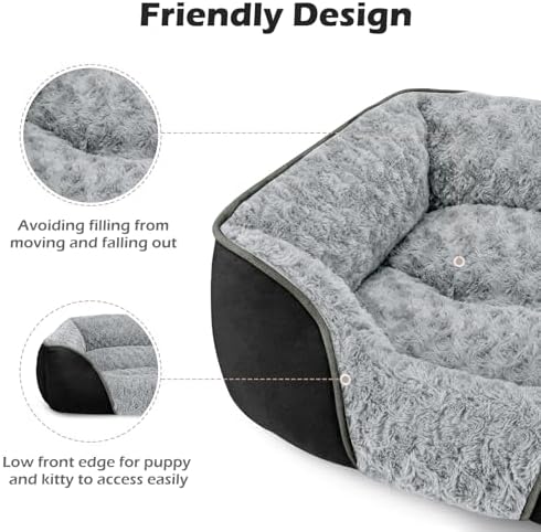 INVENHO XX-Large Dog Bed Rectangle Washable Orthopedic Soft Calming Sleeping Durable Pet Cuddler with Anti-Slip Bottom