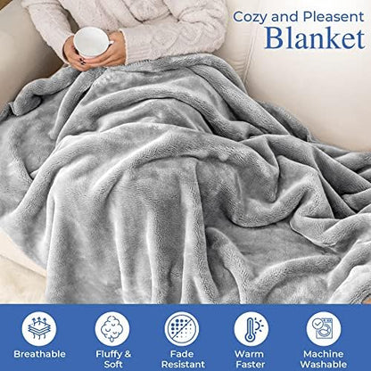 Continental Bedding Microfleece Bed Blanket – Soft Lightweight Warm Cozy Blanket for Bed & Crib – Twin 50x60, Twin XL 50x70, Crib 30x40 – Plush Fleece Throw for All Seasons - Gray