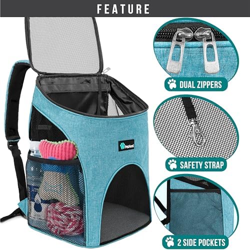 PetAmi Cat Backpack Carrier for Small Dogs and Large Cats, Airline Approved