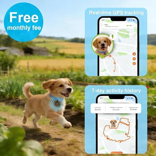 GPS Tracker for Dogs, Smart Collar with Real-Time Locator with Holder