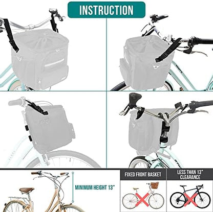 PetAmi Dog Bike Basket, Soft-Sided Ventilated Pet Carrier Backpack, Black