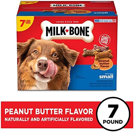 Milk-Bone Peanut Butter Flavor Naturally & Artificially Flavored Dog Biscuits - Crunchy Dog Treats - 7 Pounds (Packaging Design May Vary),(Pack of 2)