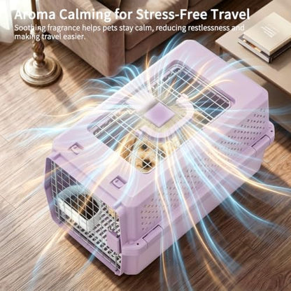 RIZZARI Purple Pet Carrier: Airline Approved Dog Crate Travel Kennel