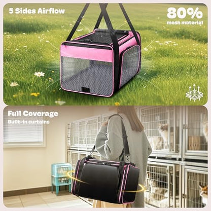 Top and 2 Sides Expandable Cat Carrier 18x11x11 TSA Airline Approved