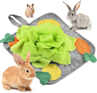 Rabbit Foraging Mat Interactive Bunny Snuffle Feeding Toy for Small Animals