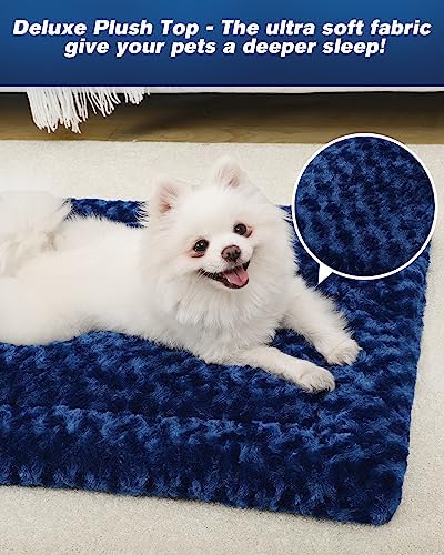 Exsnugy Washable Dog Bed Mat Medium Size Fluffy Pet Crate Pad 36x23