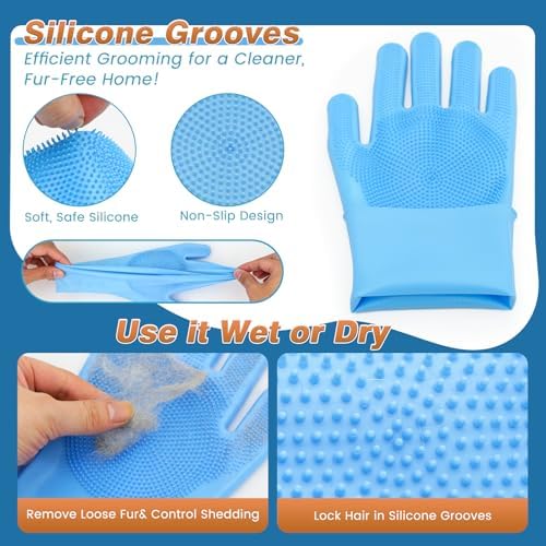 7PCS Pet Grooming Kit & Bath Supplies for Dogs, Cats -