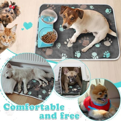 Reginary 4 Pcs Guinea Pig Fleece Cage Liners, Cute Paw, 24 x 16 Inch