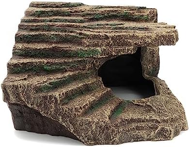 Resin Reptile Hideouts Cave Habitat Decor, B- Extra Large