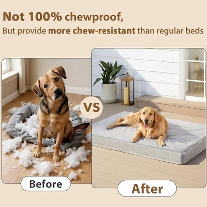 RRPETHOME Indestructible Dog Beds for Aggressive Chewer, Chew Proof Dog Bed