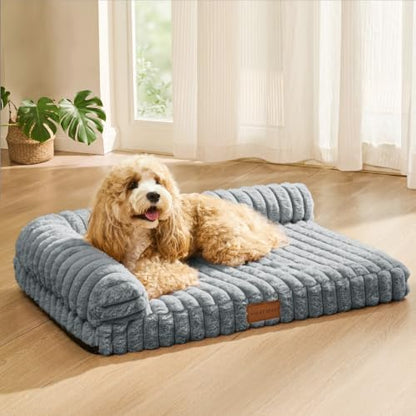 Orthopedic Medium Dog Bed Furry Pet Bed, Washable Cover 30''X20''