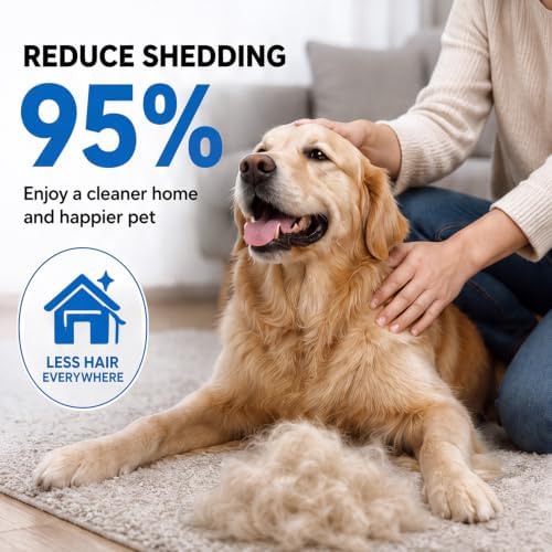 Pet Pro Grooming Tool for Dogs & Cats - Double Sided Deshedding Brush Undercoat Rake Dematting Comb, Reduces Shedding & Detangles Matted Fur(black-large)