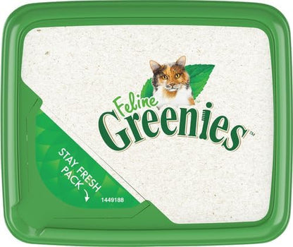 Greenies Cat Treats, Feline Veterinarian-Recommended Adult Natural Dental Treats, Catnip Flavor, 9.75 oz. Tub