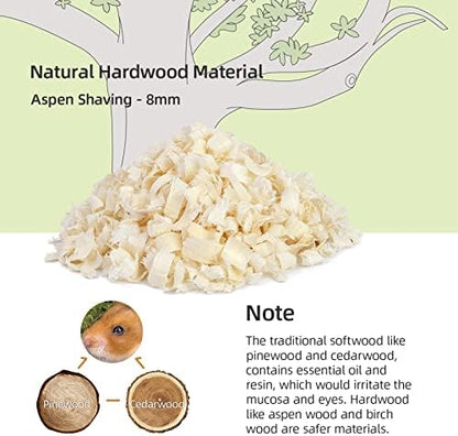 Niteangel 65L Aspen Shaving Hamster Beddings for Syrian Dwarf Hamster Gerbil Mice Degu Rat Rabbit Bunny Guinea Pig Chinchilla Hedgehog or Other Small Pets (65L - 15mm)