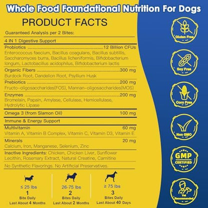 Probiotics for Dogs, Digestive Health, 120 Dog Bites