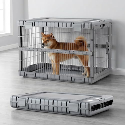 ZOMISIA 36" L Collapsible Dog Crate for Dogs, Heavy Duty Dog Kennel Indoor
