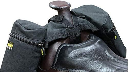 TrailMax Horse Horn Bags for Trail Riding – Medium & Large Western Saddle Horn Bags for Horses & Mules, Insulated Trail Gear with Secure Fit & Grab-and-Go Liners, Medium, Black