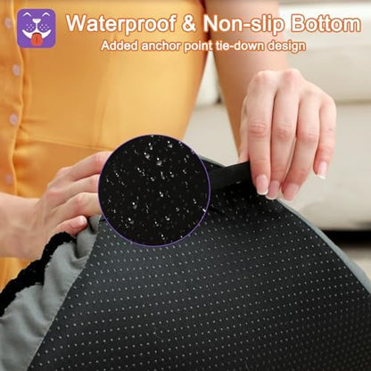 POCBLUE Dog Bed Medium Sized Dog, Washable Plush Pet Bed for Crate, Anti-Slip Pet Mat for Cages, Comfy Crate Pad for Outdoor/Indoor/Car Use, Soft Kennel Pad for Dogs Up to 40 lbs, 29"x19", Black