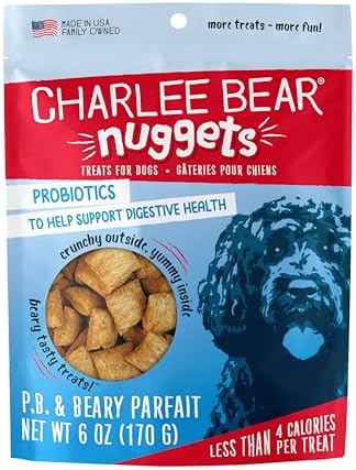 Charlee Bear Nuggets Peanut Butter & Beary Probiotic Dog Treats, 6 oz