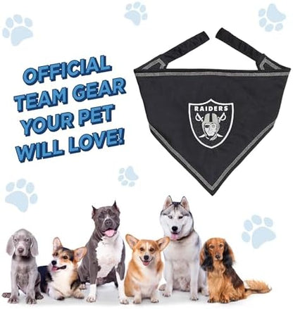 Pets First NFL Las Vegas Raiders TIE Bandana, Large/X-Large. Dog Bandana Scarf Bib for Pet Cat Dog. The Ultimate Game-Day, Party Bandana