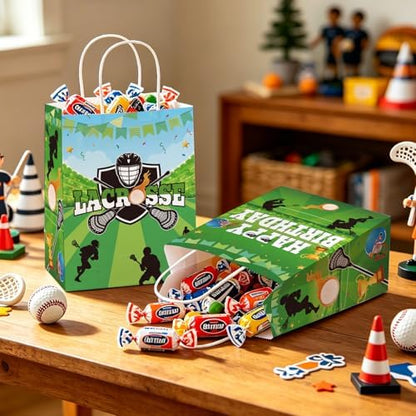 Greencian 16Pcs Lacrosse Birthday Party Favor Bags Lacrosse Goodie Bags