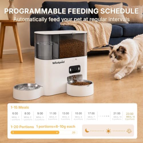 5L Automatic Cat Feeder with Camera & 3L Water Dispenser, WiFi