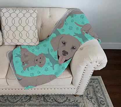Caroline's Treasures MLM1053LQB Grey Labrador Retriever Quilted Blanket 50x60 Artwork Pattern Quilted Throw Blanket for Bed, Couch, Sofa, Soft and Lightweight