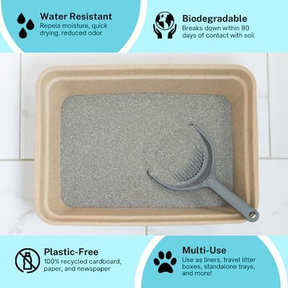 Luli & Cat Disposable Litter Boxes for Cats | Jumbo Sized 4-Pack | Durable and Water Resistant