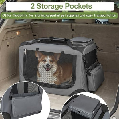 Giantex Collapsible Soft Dog Crate, 24 Inch Portable Travel Dog Kennel