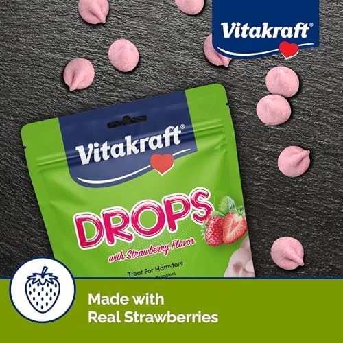 Vitakraft Drops Hamster Treat with Strawberry Flavor 5.3 oz.