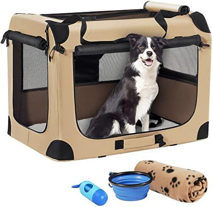 Petprsco Portable Dog Crates for Medium Dogs, 32"x23"x23" Travel Dog Crate