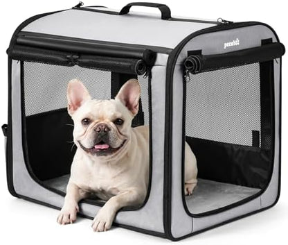 Dog Car Carrier Light Weight 24×17.7×20.5in, Foldable Dog Carrier, Gray